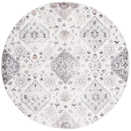Safavieh 6 ft. 7 in. x 6 ft. 7 in. Shivan Round Power Loomed Rug; Ivory & Grey SHV148F-7R